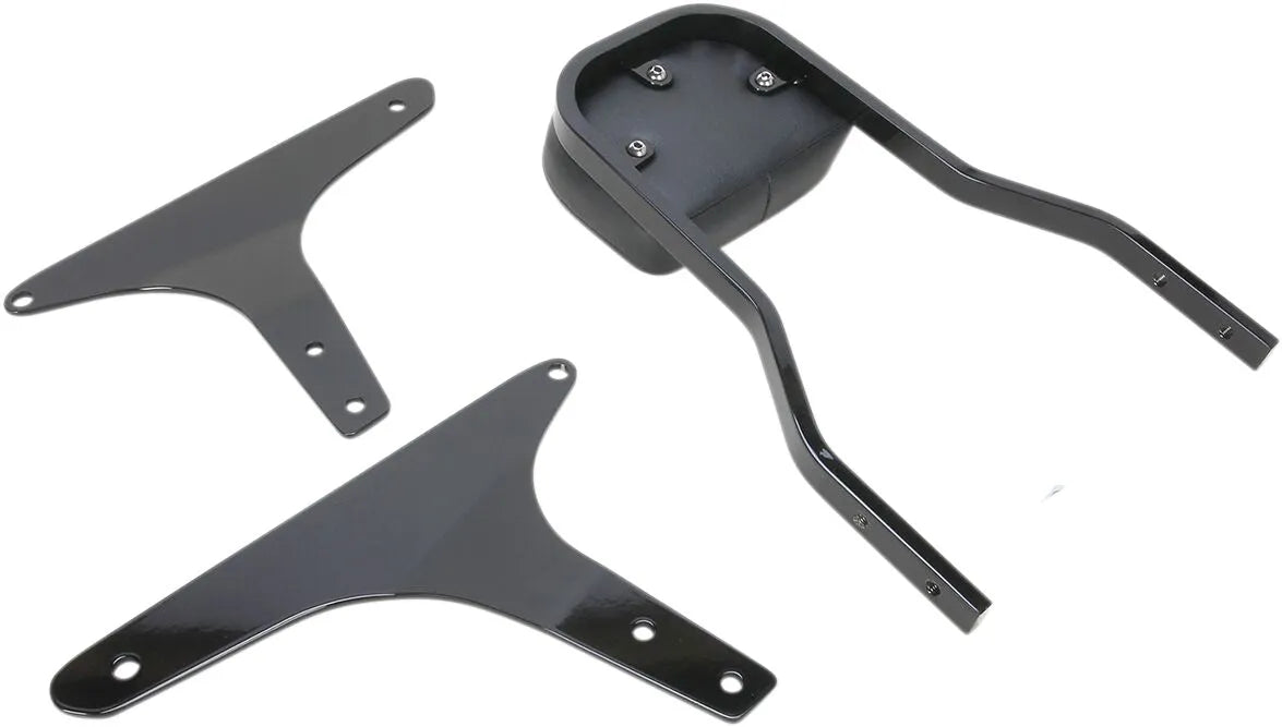 Cobra Square Sissy Bar - Black Steel Support