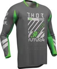 Thor Launchmode Futura Jersey - Light Gray/Charcoal Gray/Fluorescent Green