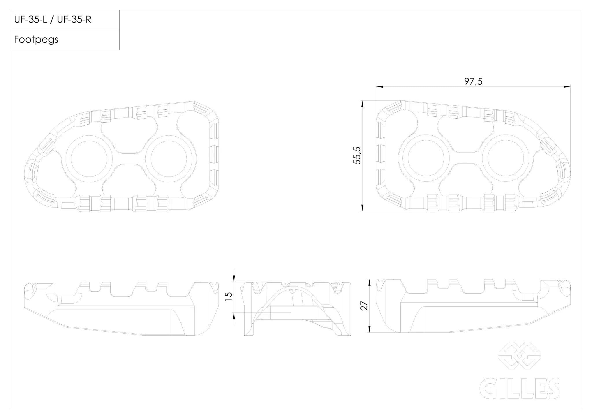 Gilles Tooling Folding Footpegs for Driver