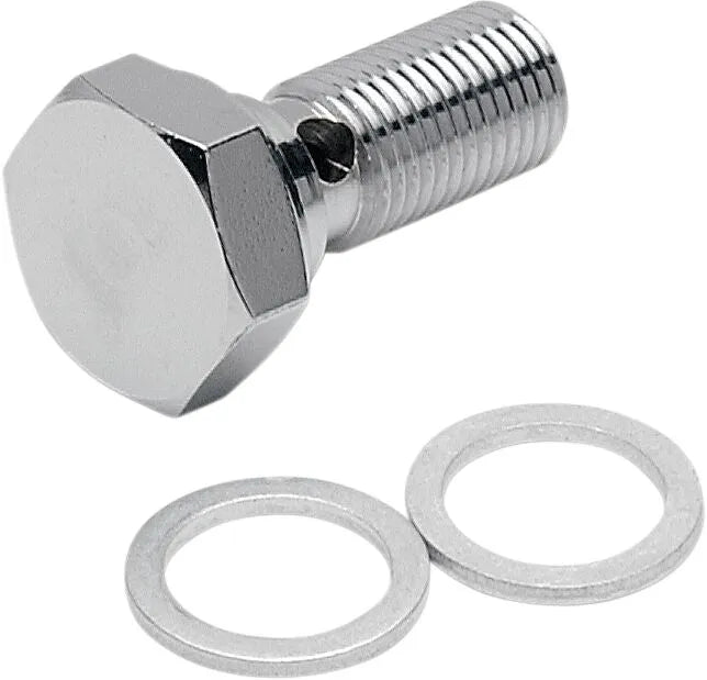 Drag Specialties Universal Chrome Stål Banjo Bolt