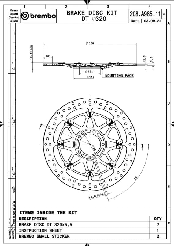 Brembo T-drive Upgrade Line Brake Rotor Kit
