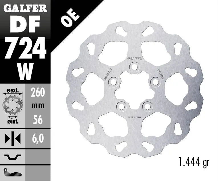 Galfer Wave Brake Rotor For Motorcycles - Rear
