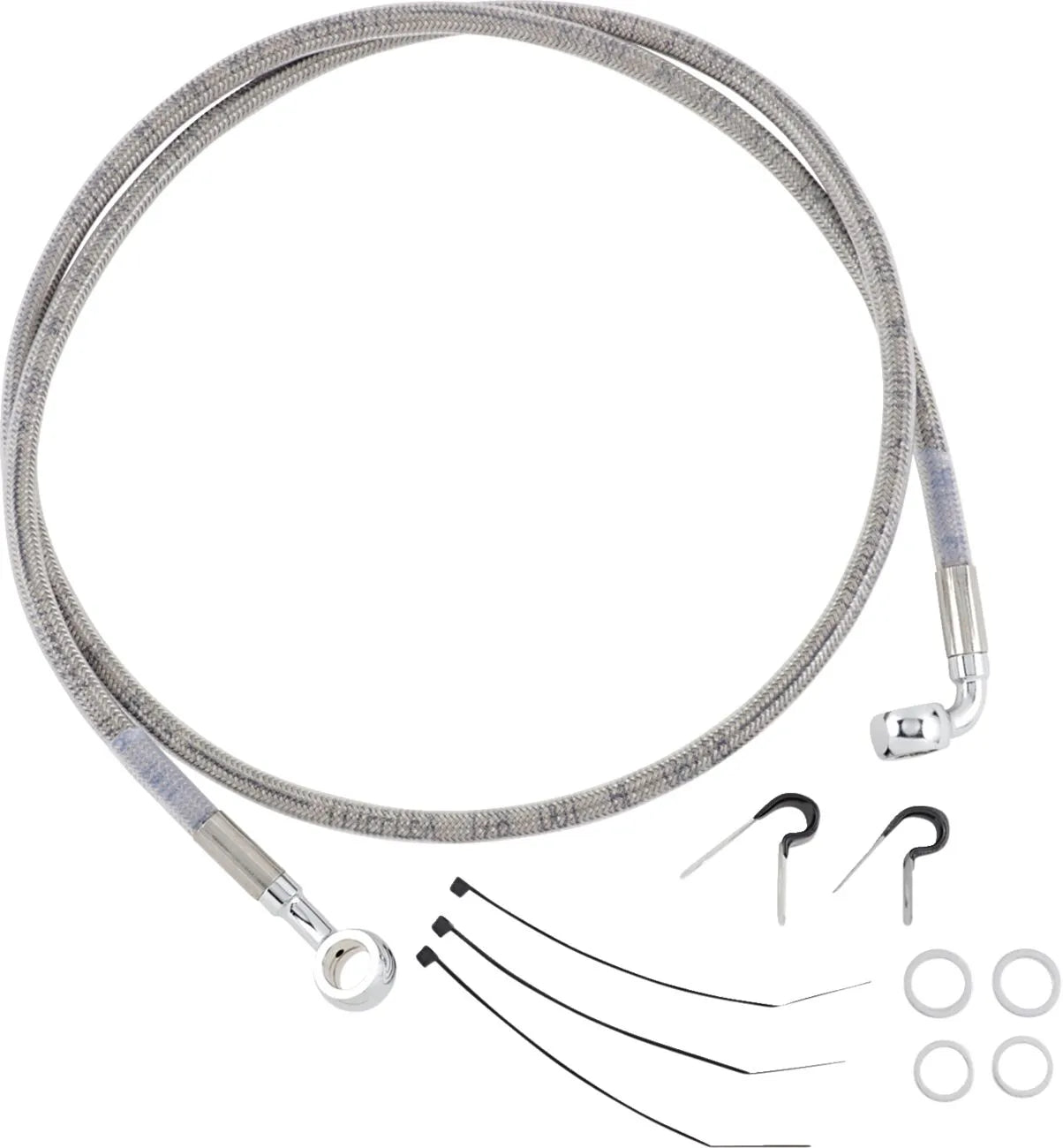 Drag Specialties rustfri stål forreste bremseslange kit