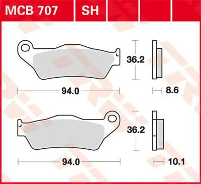 Trw Sh Series Sintered Rear Brake Pads - Rear