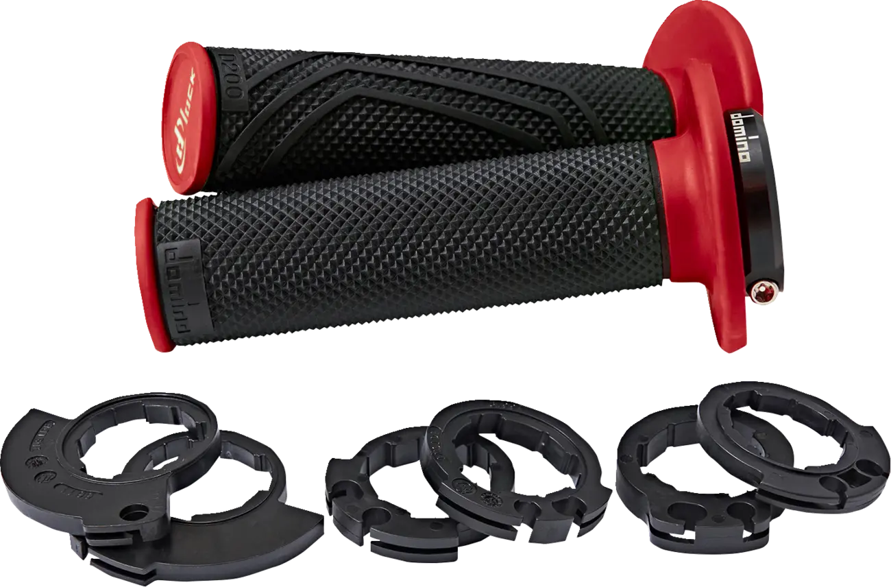 Domino D200 Lock-on Grips - Black/red