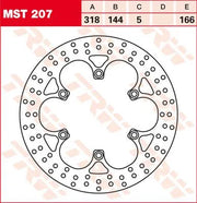 Trw Rund Fast Bremse Rotor Til Motorcykel - 318mm - Foran