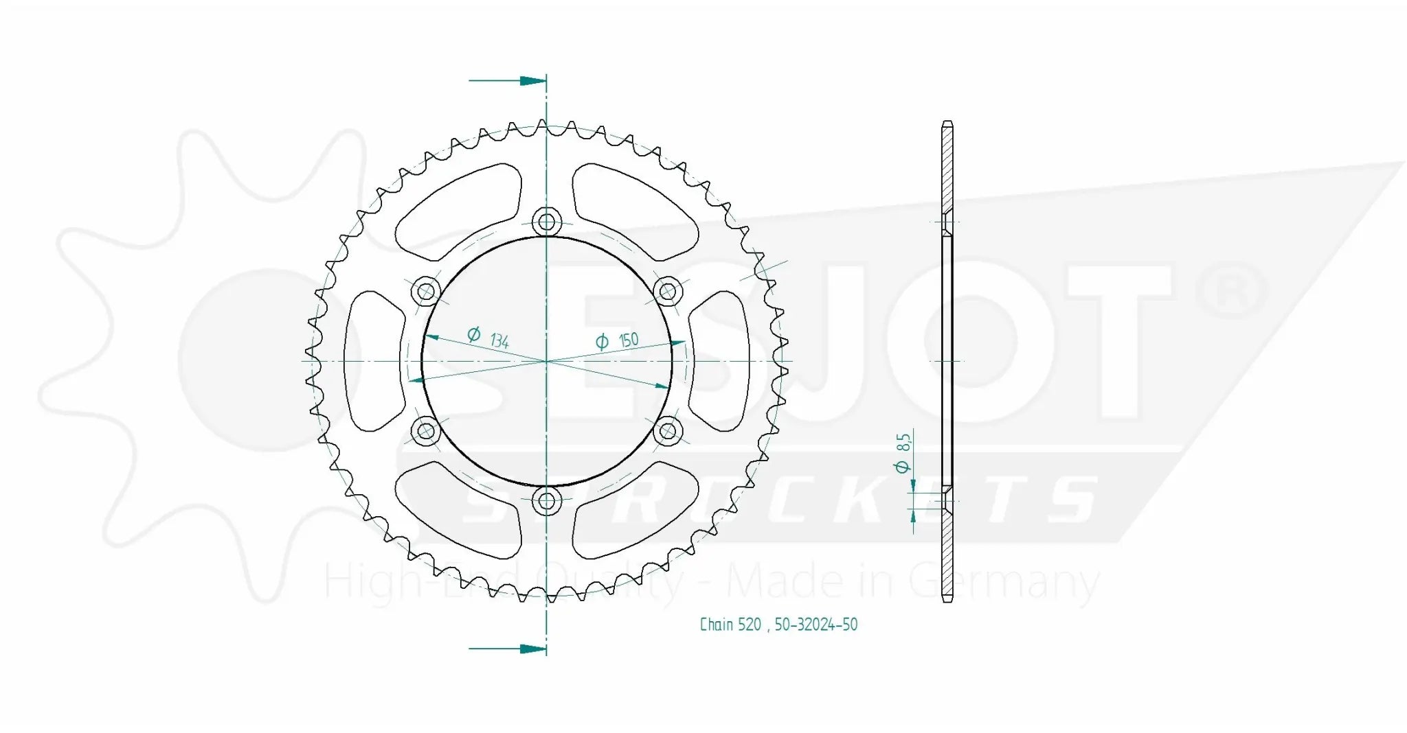 Esjot 520 Sprocket - High-performance Rear Sprocket