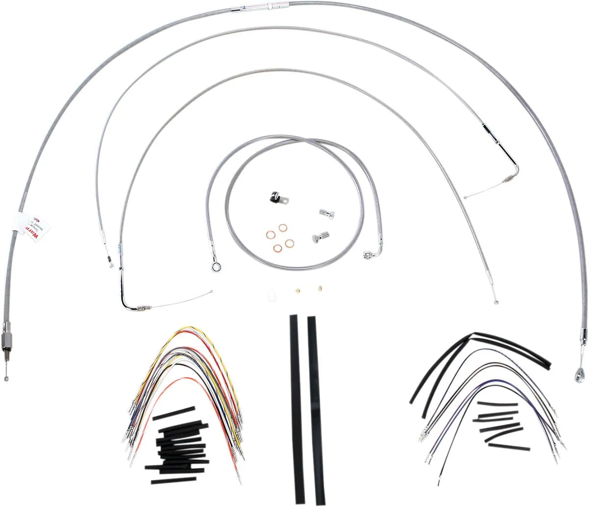 BURLY BRAND Ape Hanger Stainless Braided Cable/Brake Line Kit