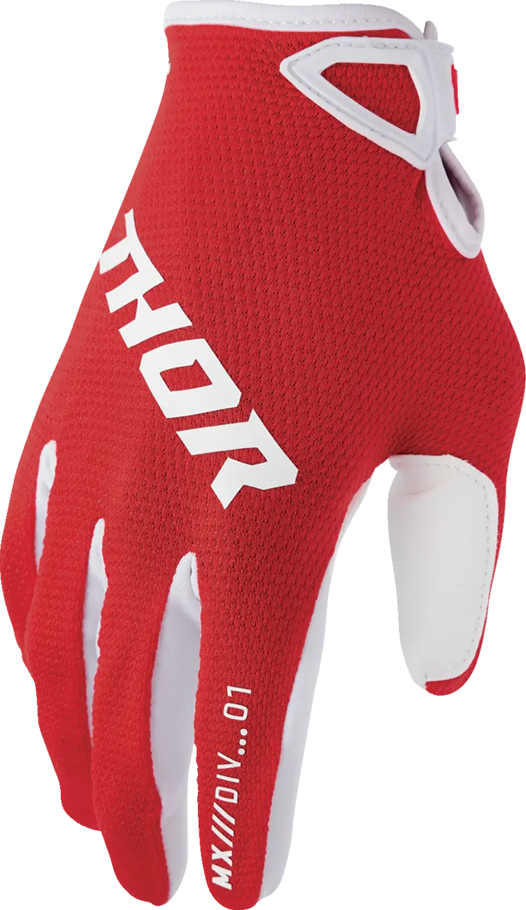 Thor Youth Ridemode Static Mx Gloves - Red/White