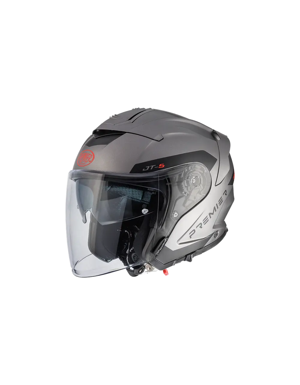 Premier Helmets Jt5 Ma Open Face Helmet - Black/gray
