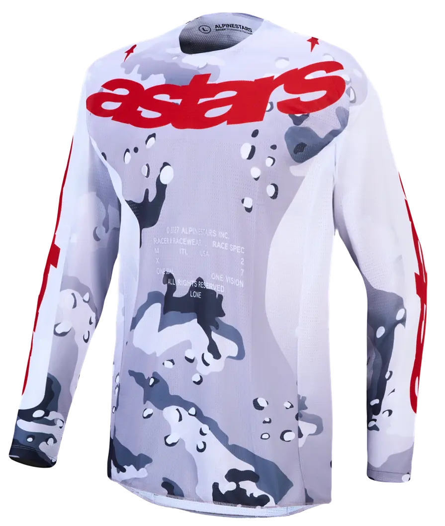 Alpinestars Racer Air Lone Jersey Gray Camo White Red