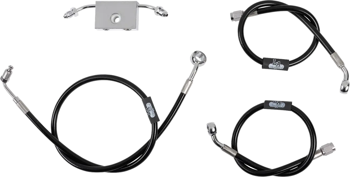 La Choppers Sort Flettet Bremse Slange Kit Med Abs