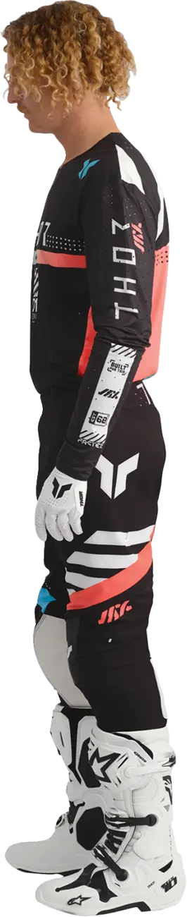 Thor Sportmode Synth Pants - Black/White/Coral/Turquoise
