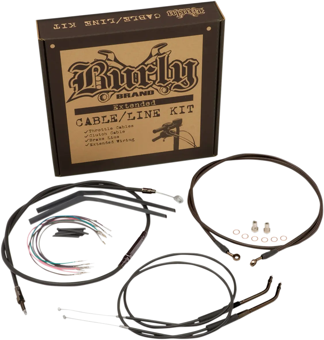 Burly Brand Jail Bar Cable Kit 10" T-Bar for Harley XL 2007-2013