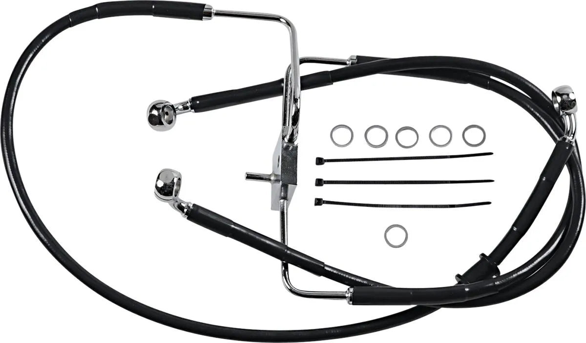 Drag Specialties Extended Bremse Hose 39" Rustfrit Stål Front