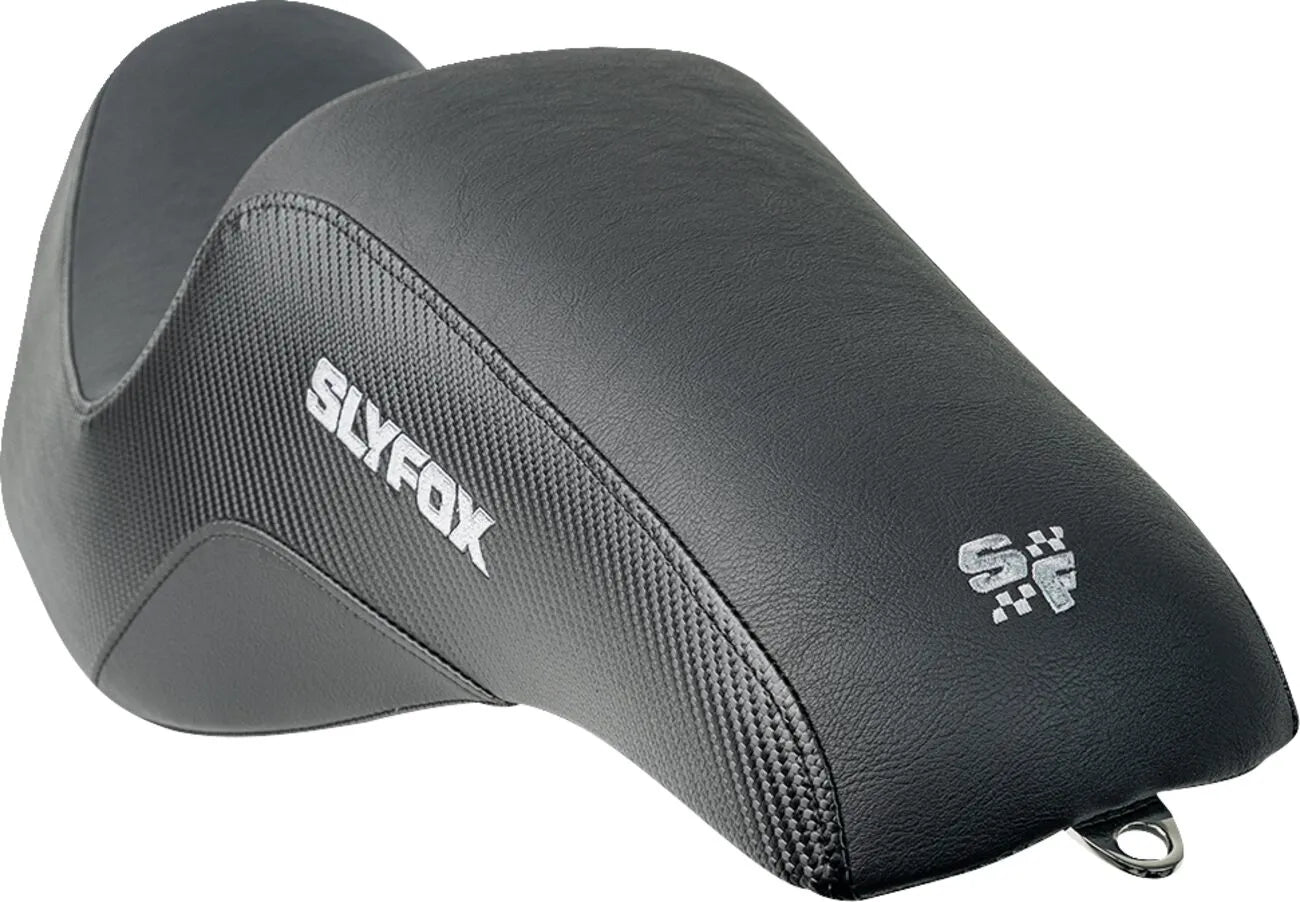 Slyfox Drifter Seat - Black Vinyl Motorcycle Seat - For Harley Davidson