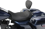 Mustang Wide Tripper Solo Seat W/ Backrest - For Harley Davidson