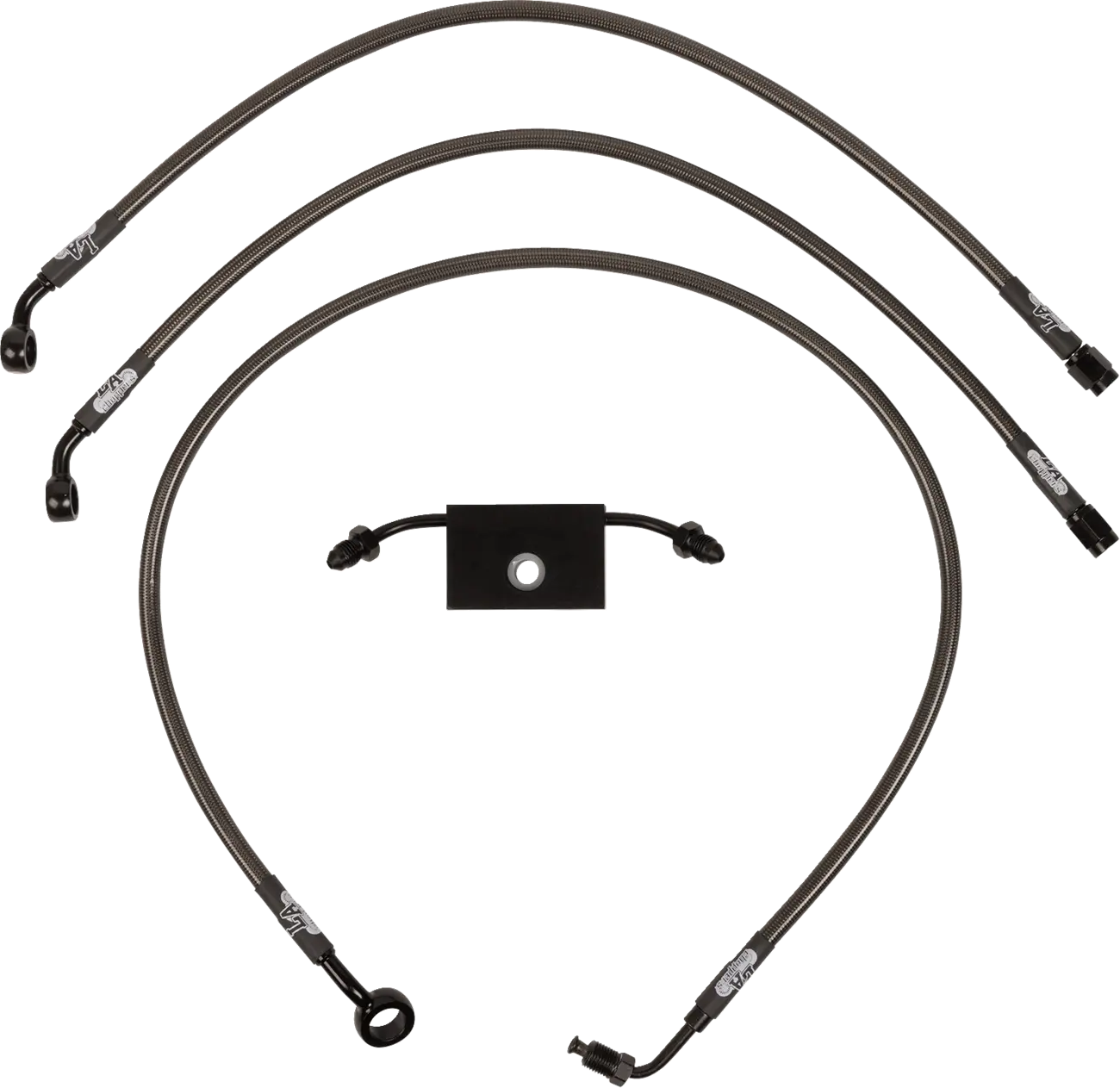 La Choppers Midnight Braided Bremse Slange Kit Med ABS
