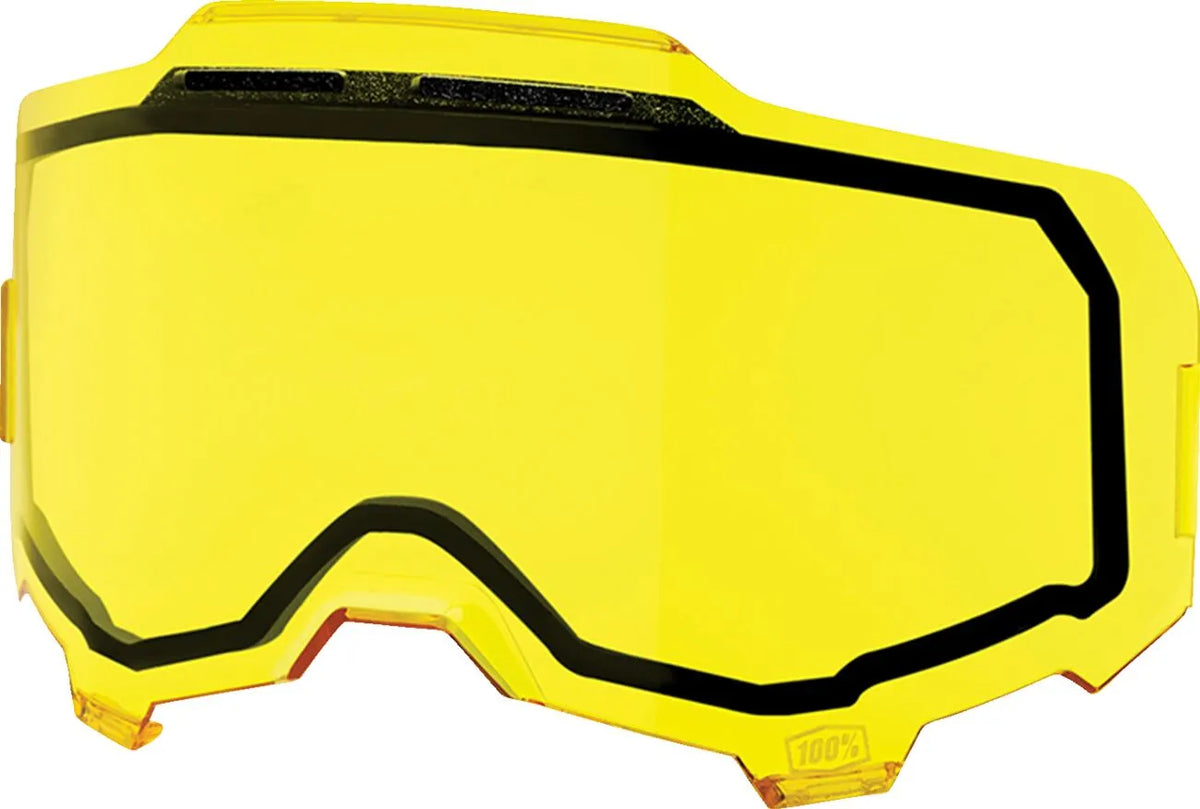 100% Armega Vented Injected Dual Pane Goggle Lens Yellow 2mm