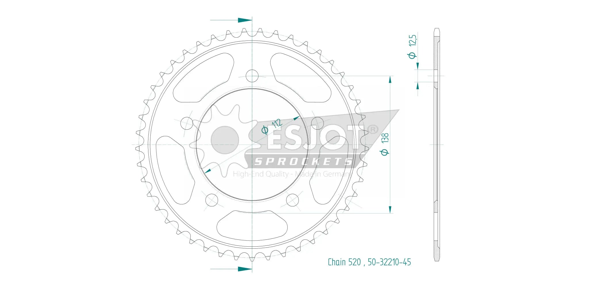 Esjot 520 Rear Sprocket - High-quality Steel