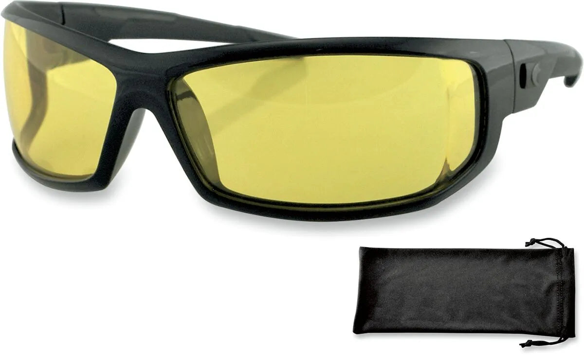 Bobster AXL Sunglasses Black with Yellow Lens