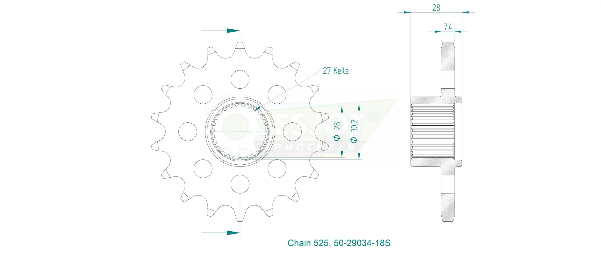 Esjot 525 Front Sprocket