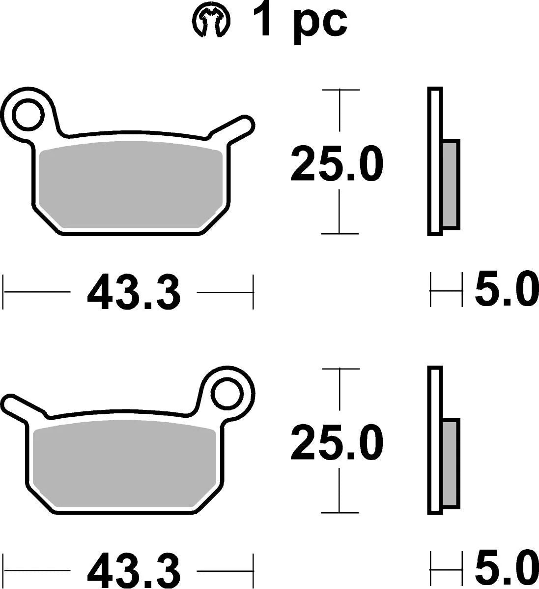 Sbs Rsi Offroad Racing Sintered Bremseklodser Sæt - For & Bag
