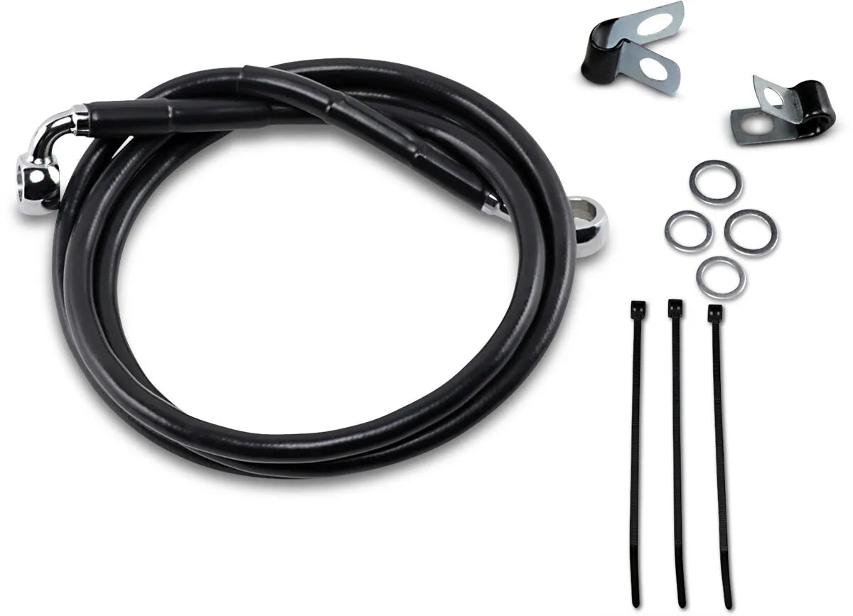 Drag Specialties Extended Black Vinyl Brake Line Kit