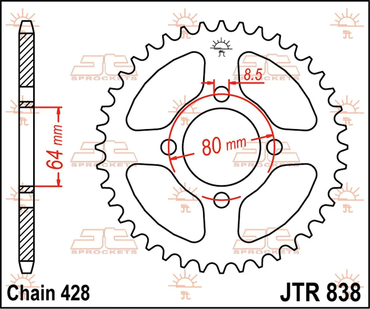 Jt Sprockets Steel Rear Sprocket 38t