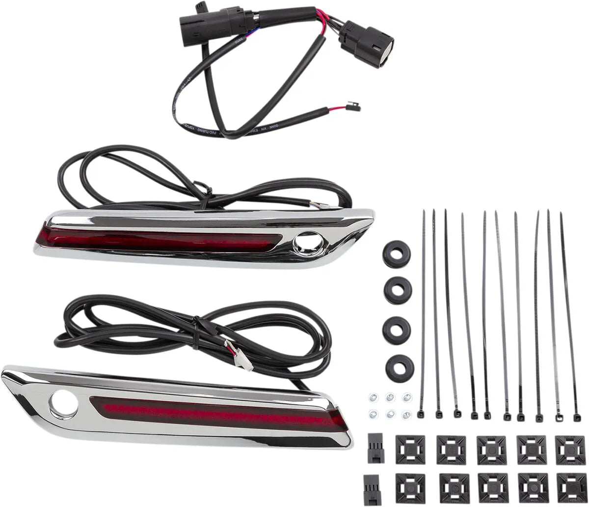 Ciro Led Saddlebag Hinge Covers - Chrome