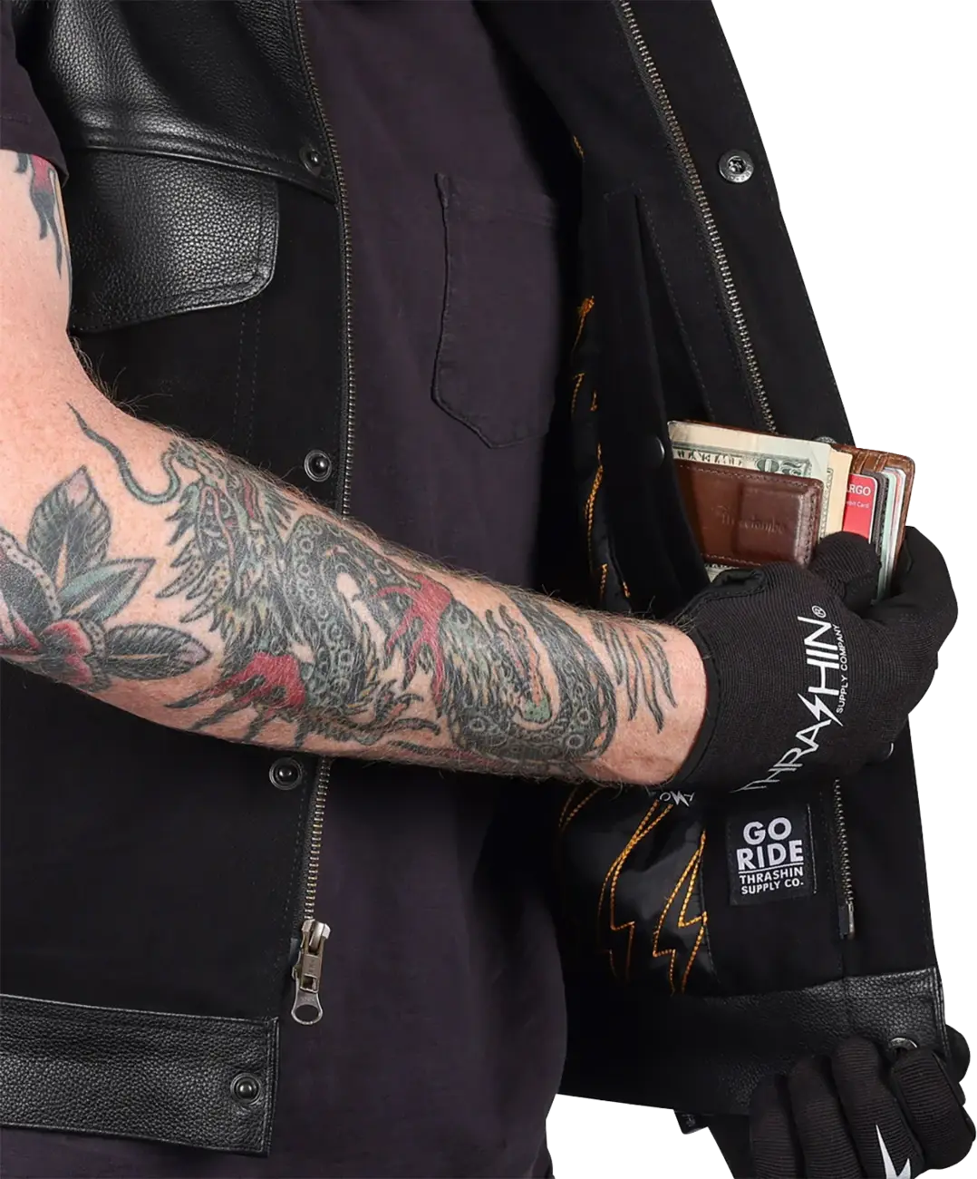 Thrashin Supply Co Kanan Leather Denim Riding Vest
