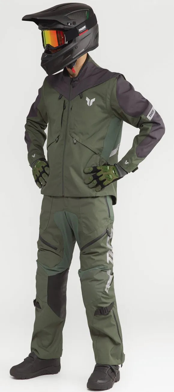 Thor Terrain Over-the-boot Dual Sport Pants - Charcoal Gray/Military Green