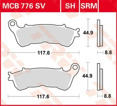 Trw Sv Series Sintered Brake Pads - Front - Front & Rear