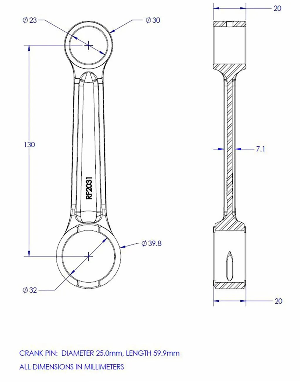 Vintco Connecting Rod Kit - KR2031