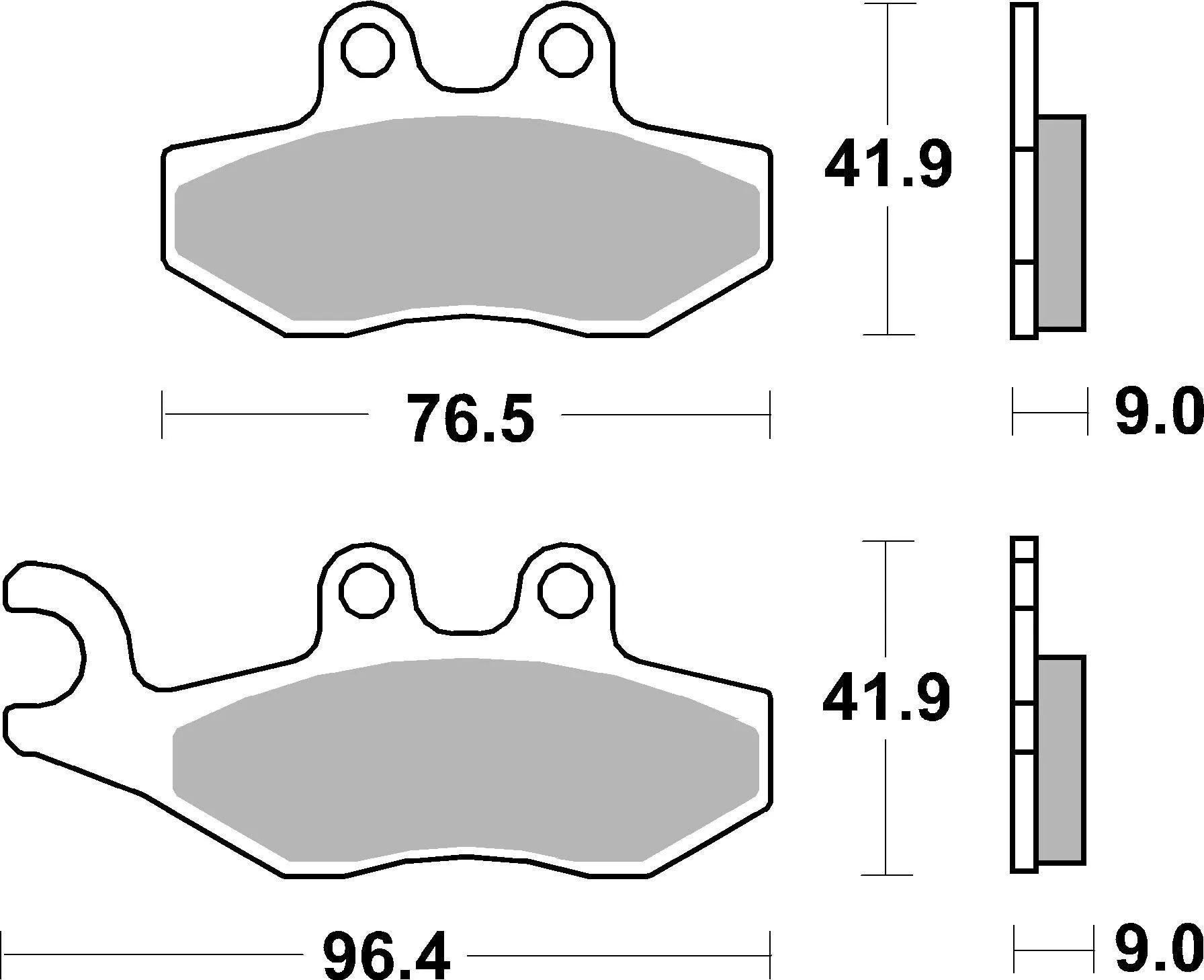 Sbs Hf Street Ceramic Organic Brake Pads - Front & Rear