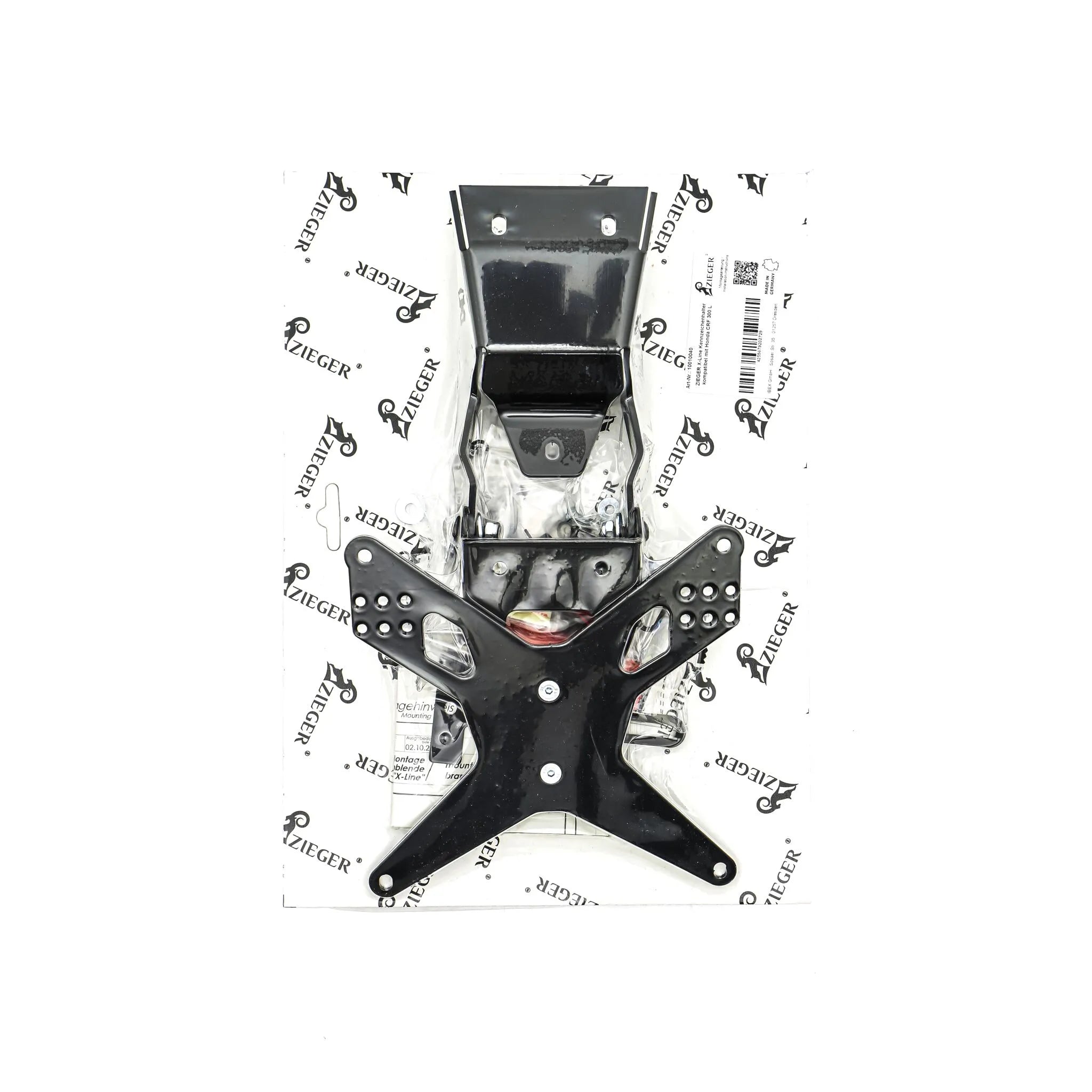 Zieger License Plate Holder Type E For Honda Motorcycles