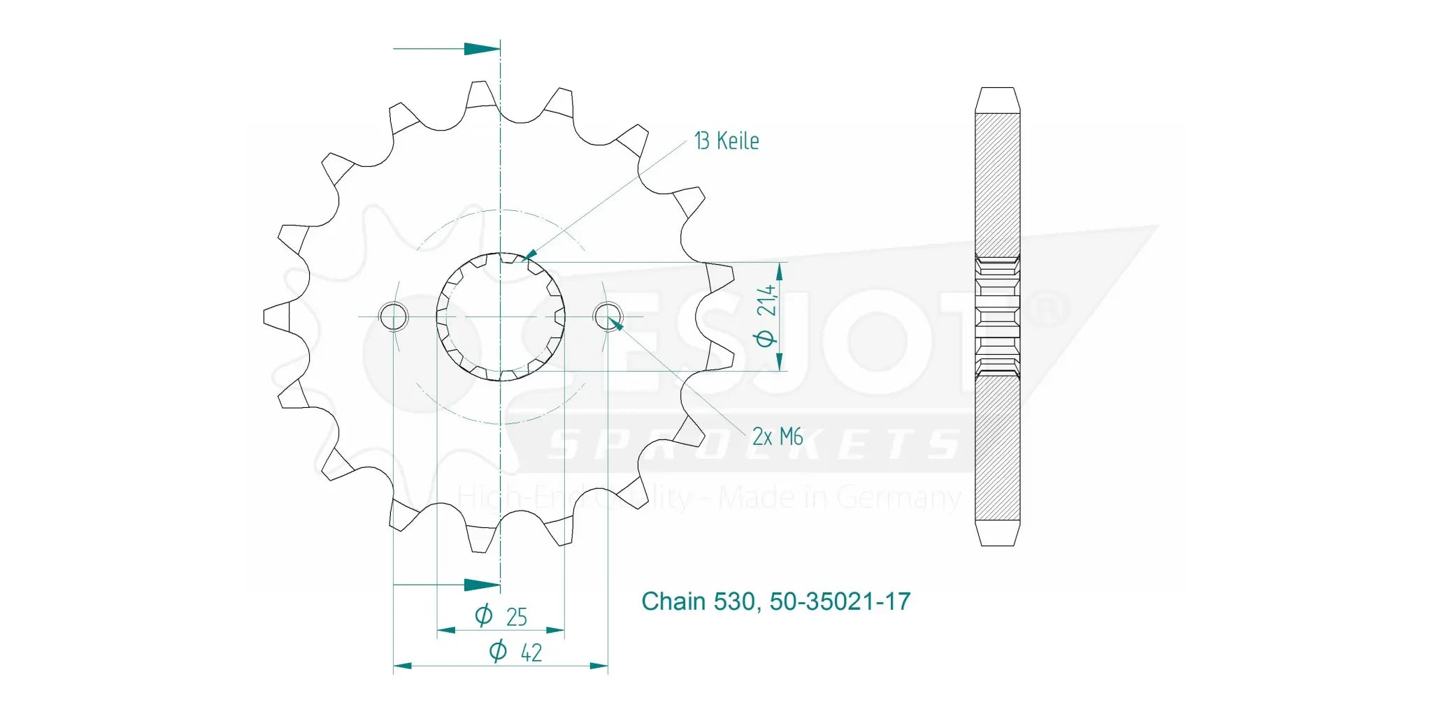 Esjot 530 Front Sprocket - 17 Tooth