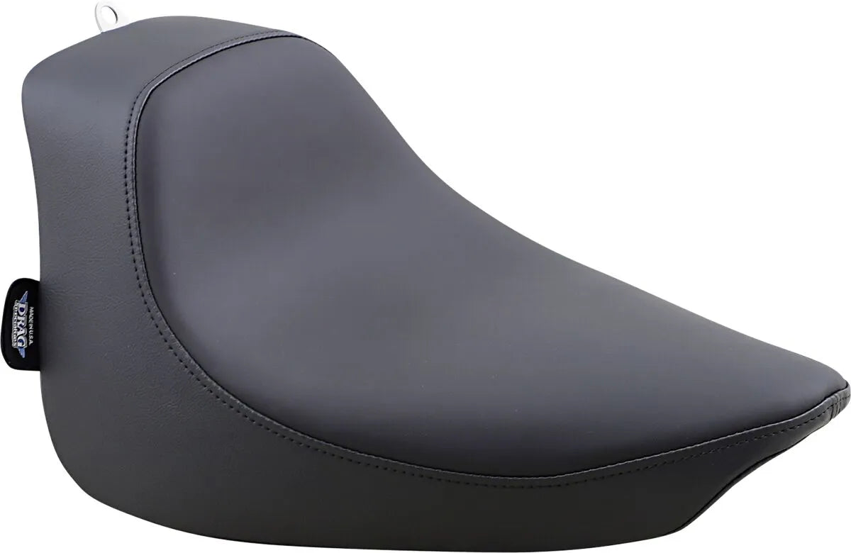 Drag Specialties Solo Seat - Black Leather Vinyl - For Harley Davidson