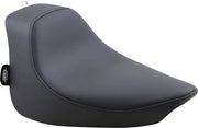Drag Specialties Solo Seat - Black Leather Vinyl - For Harley Davidson