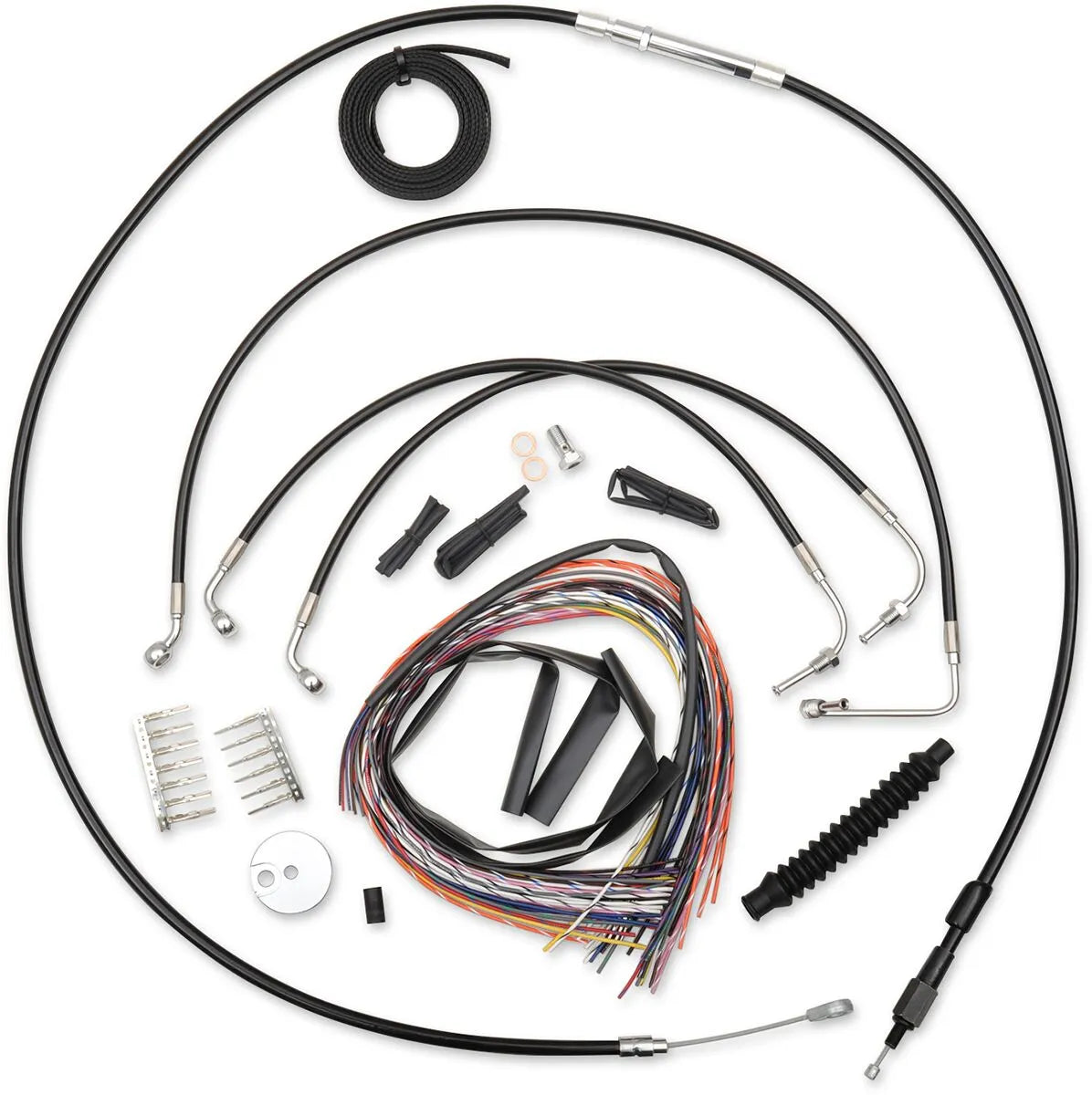 LA CHOPPERS Black Vinyl Braided Cable/Brake Line Kit 18-20" Ape