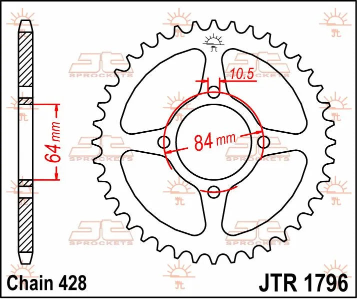 Jt Sprockets Steel Rear Sprocket - 428