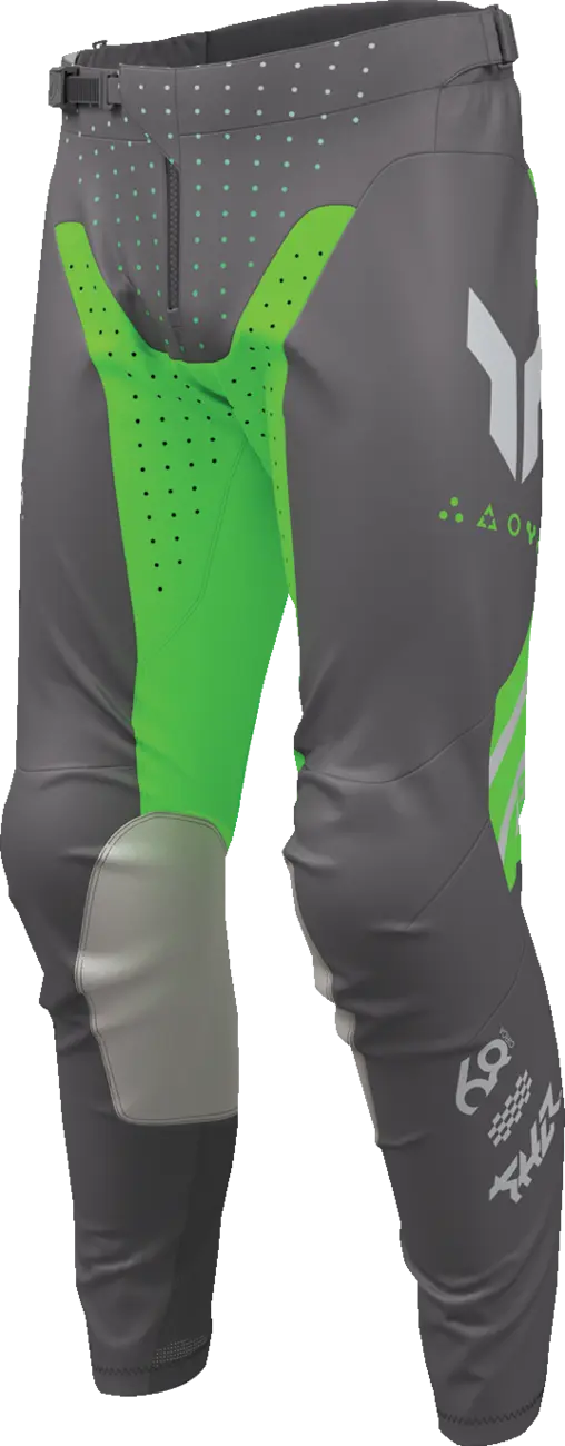 Thor Launchmode Futura Pants - Light Gray/Fluorescent Green/Charcoal Gray