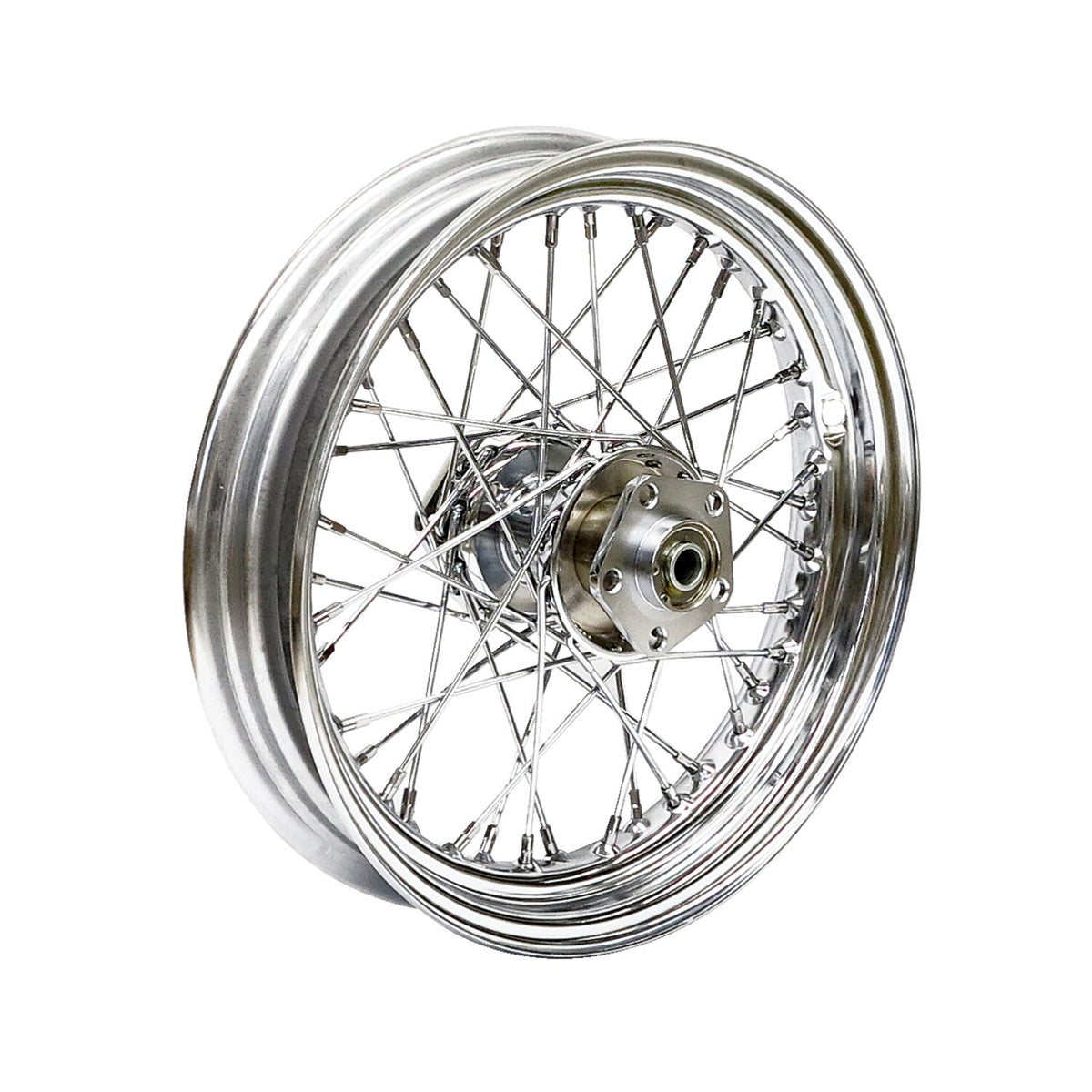 MCS 3.00 x 16 dual flange wheel 40 spokes chrome