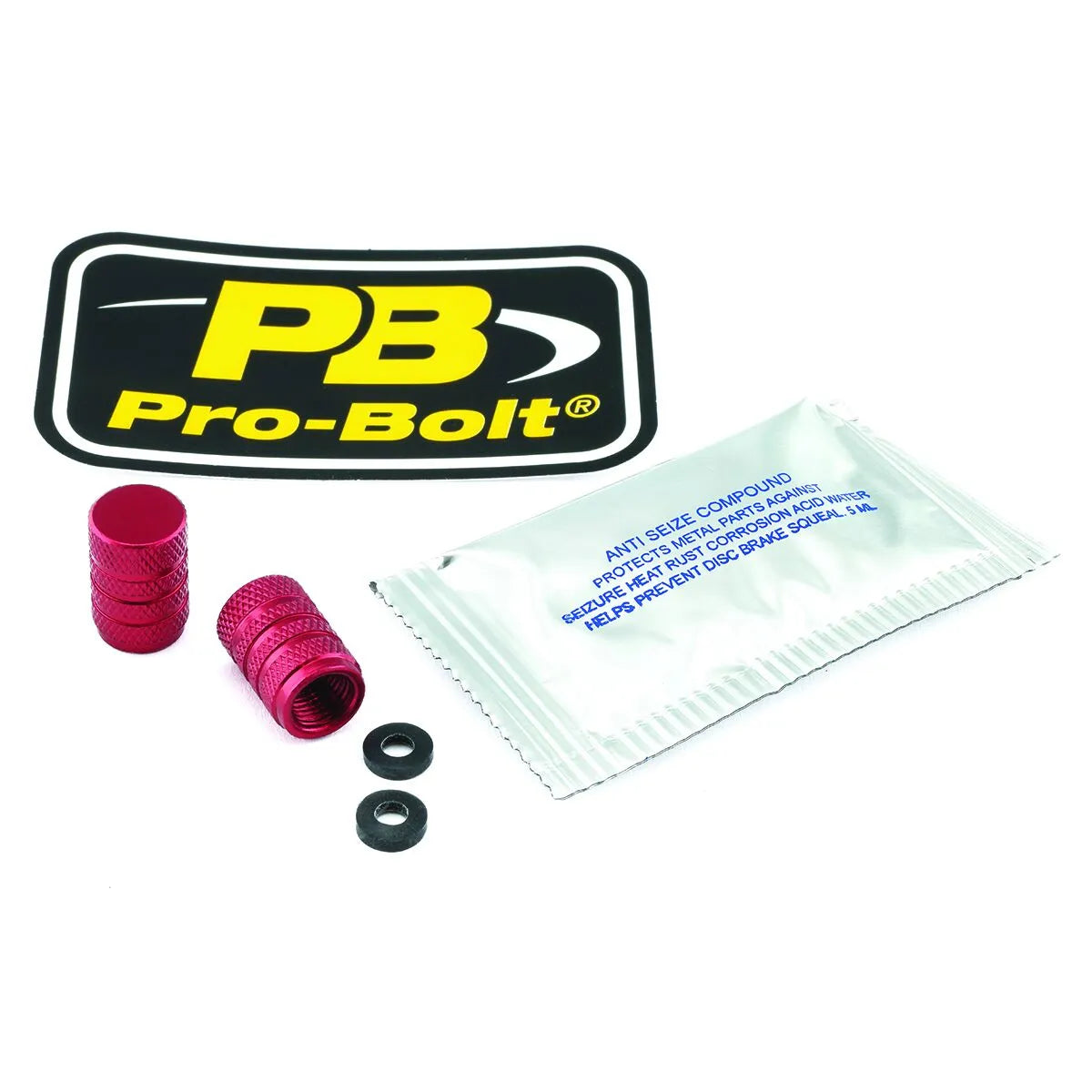 Pro Bolt Aluminium Valve Stem Cap Black 2 Pack for Suzuki Yamaha