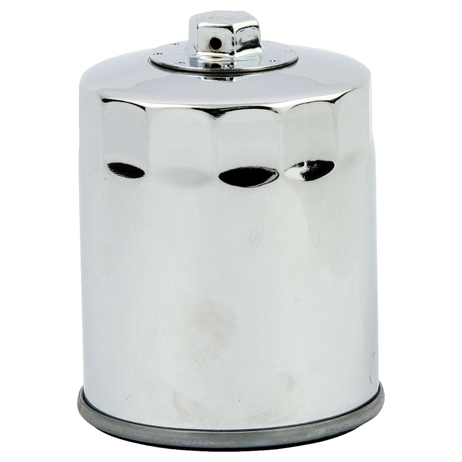 MCS spin-on oil filter with top nut - Chrome