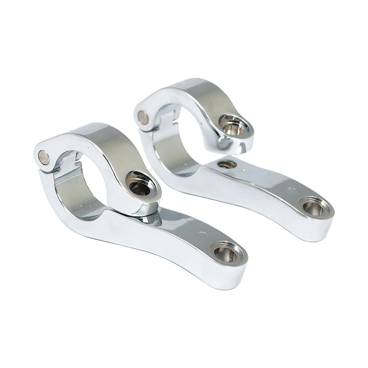MCS Engine guard clamp set for spotlamps - long - Chrome
