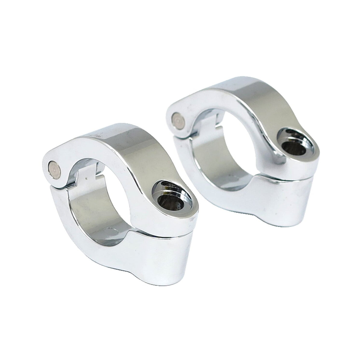 MCS Engine guard clamp set for spotlamps - short - Chrome