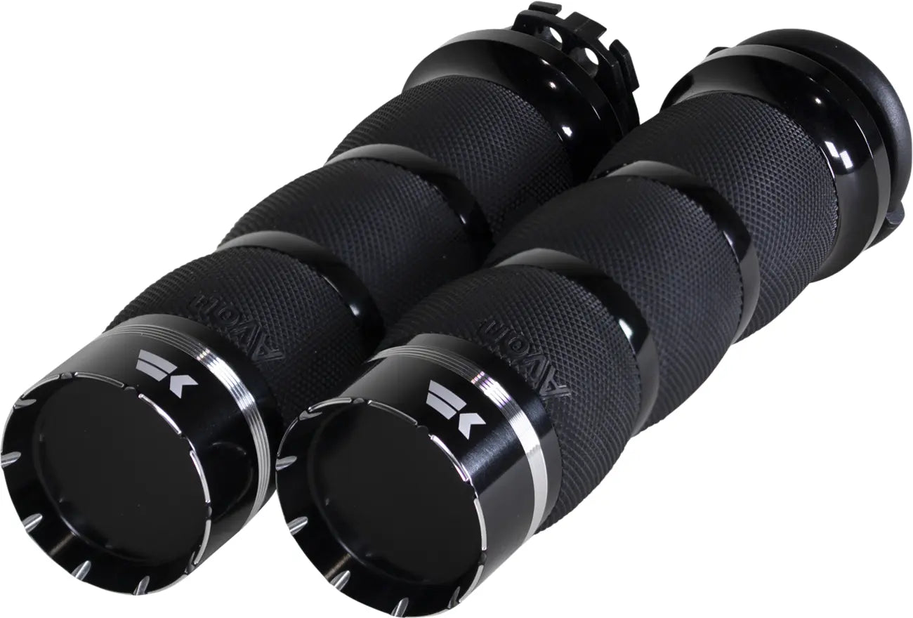 Khrome Werks Tracer Grips - Black Rubber, 1"