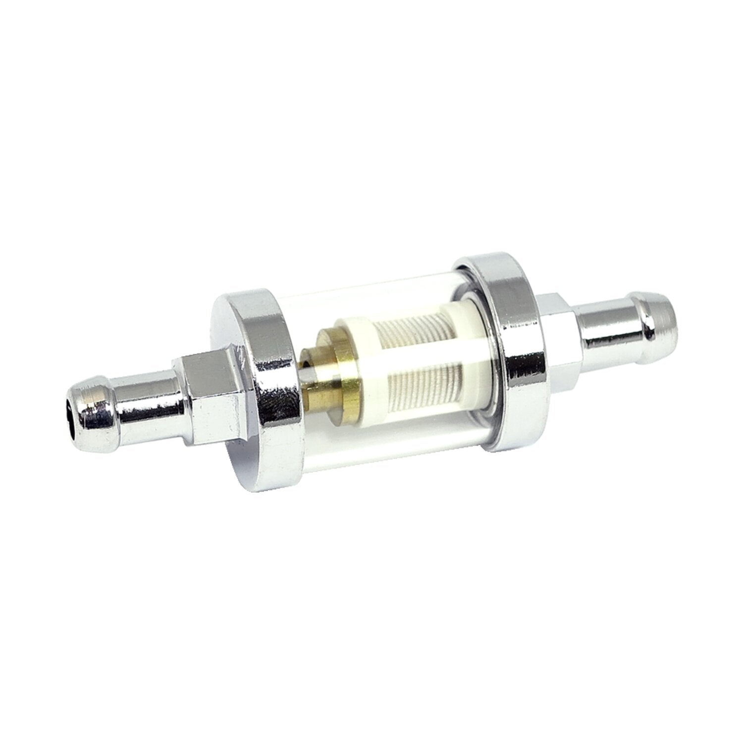 MCS Clear-view fuel filter 3/8" ID - Chrome