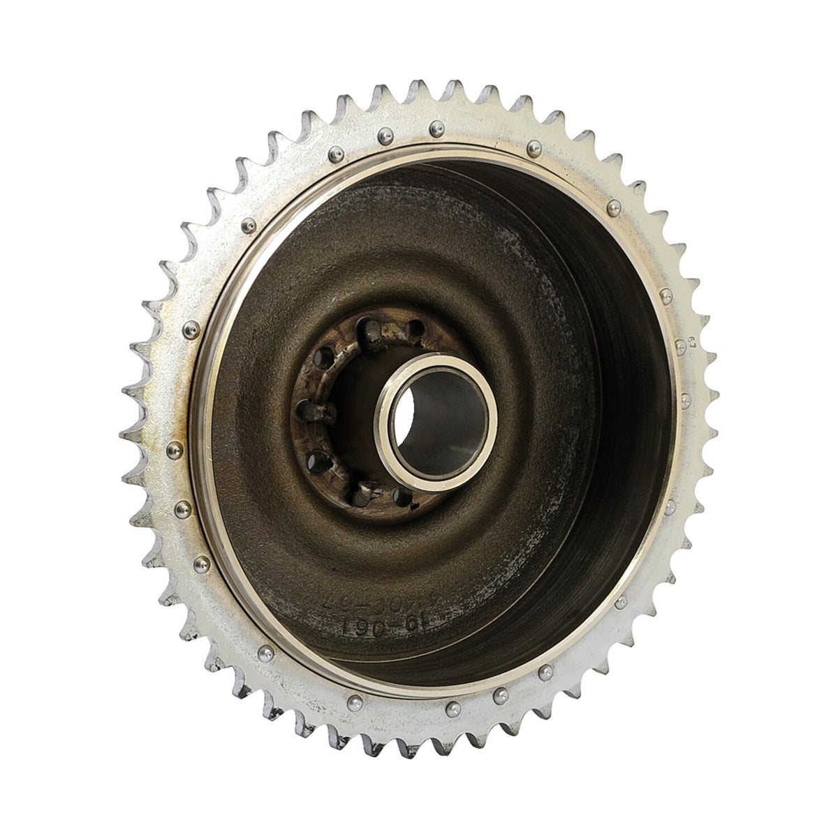 MCS 67-72 B.T - Rear brake drum & sprocket - Chrome